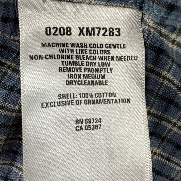 Columbia Mens L Flannel Shirt Blue Gray Plaid Cotton Heritage Outdoor Casual - Picture 7 of 11
